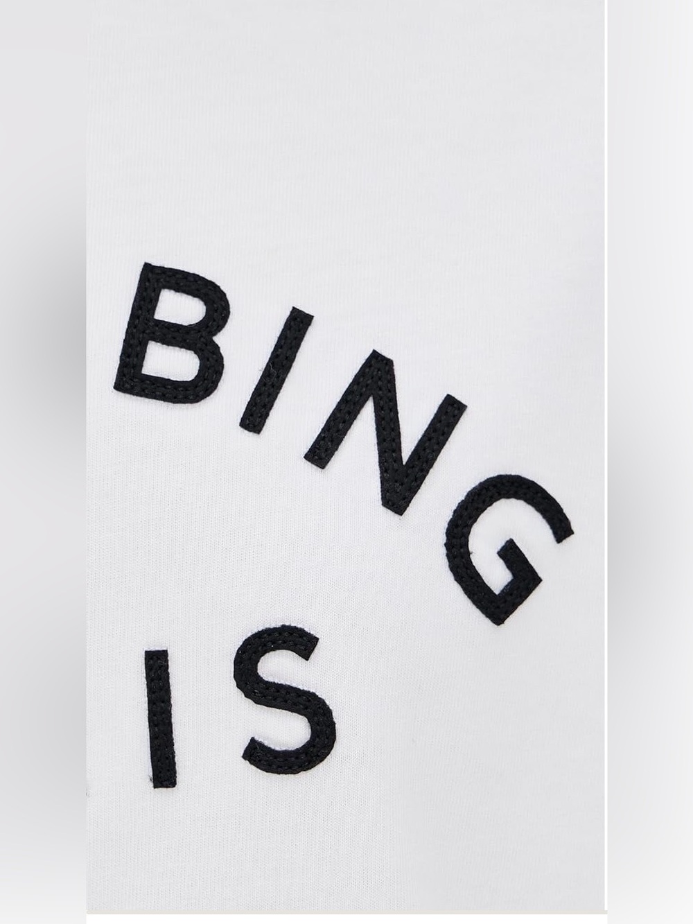 Anine Bing White Tee with Black Trim and Logo - Picture 3 of 3